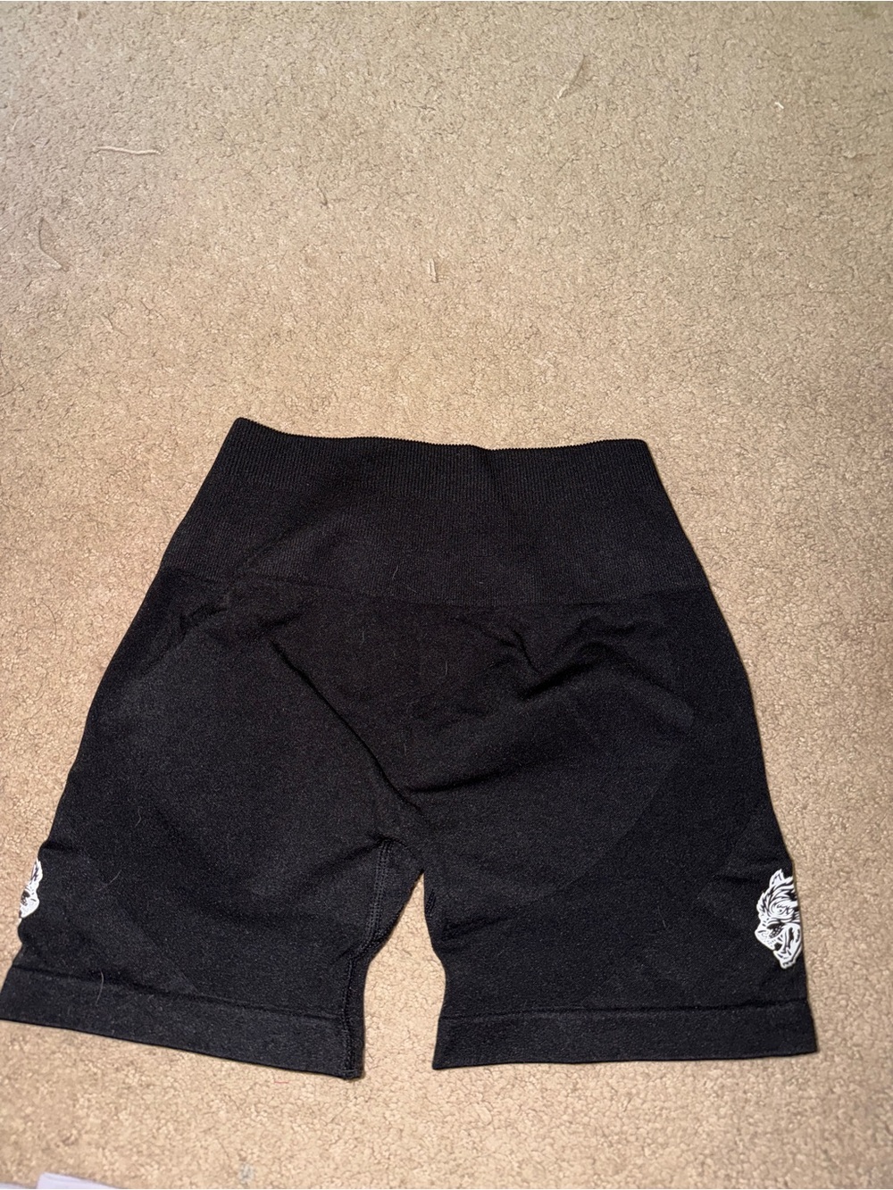 Darc Sport Black High-Rise Athletic Shorts with White Logo